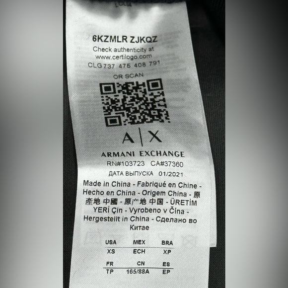 Armani Exchange OVERSIZED LOGO CREW NECK SWEATSHIRT - Picture 8 of 8